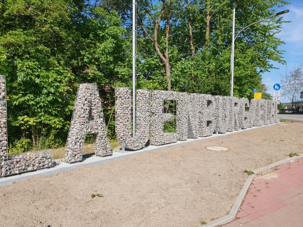 Gabionen Buchstaben aus Lauenburg